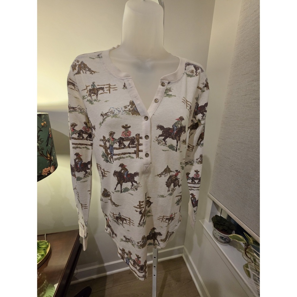 Eddie Bauer ILARIA URBINATI LIMITED EDITION Henley Women's S Western Rodeo NWOT - Picture 14 of 16